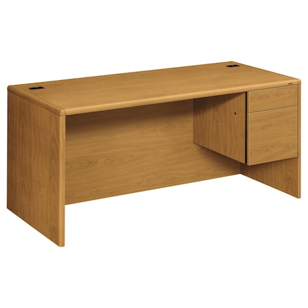 Hon Pedestal Desk L Desk, 3/4 Right Pedestal, 30 in D X 29.5" H, 66" W X Woodgrain Laminate, Harvest H10783R.CC